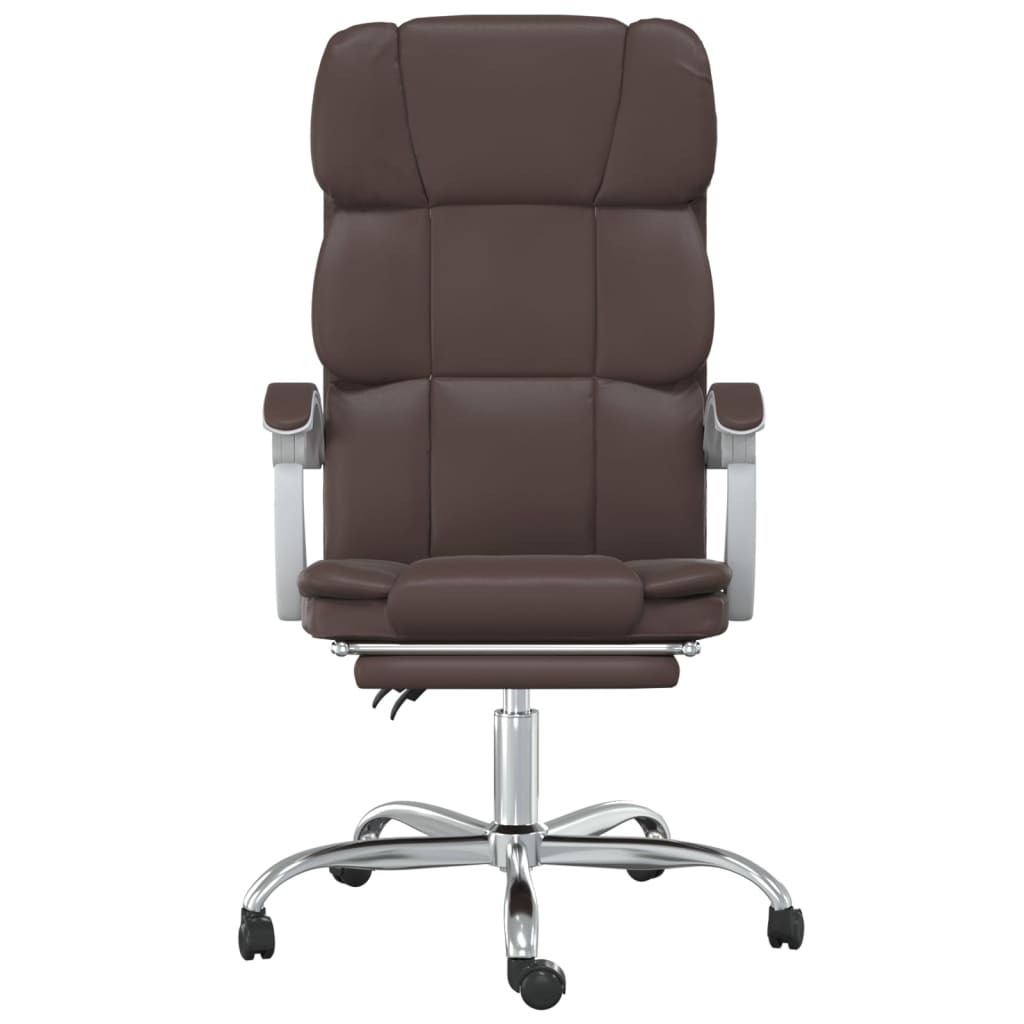 vidaXL biroja krēsls, atgāžams, brūna mākslīgā āda