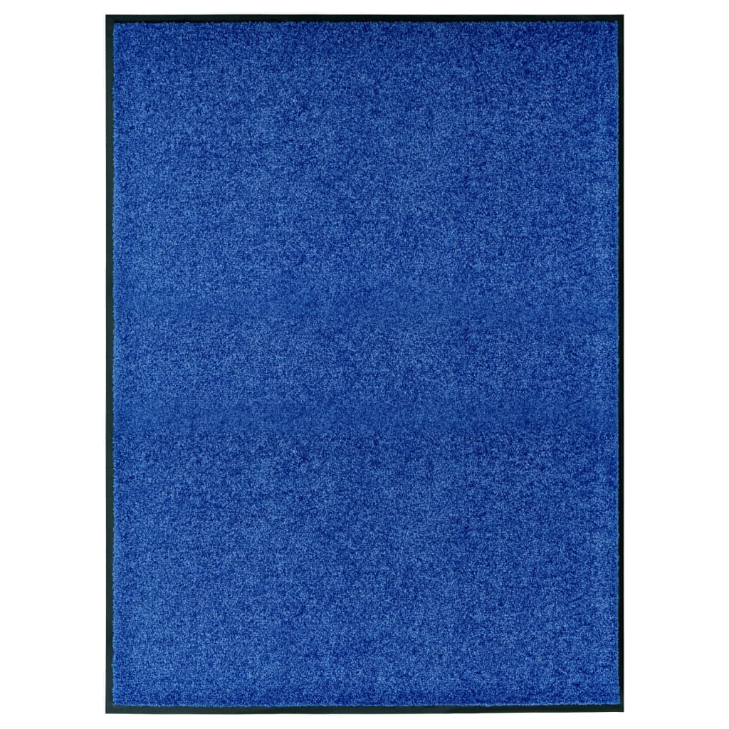 vidaXL durvju paklājs, mazgājams, zils, 90x120 cm