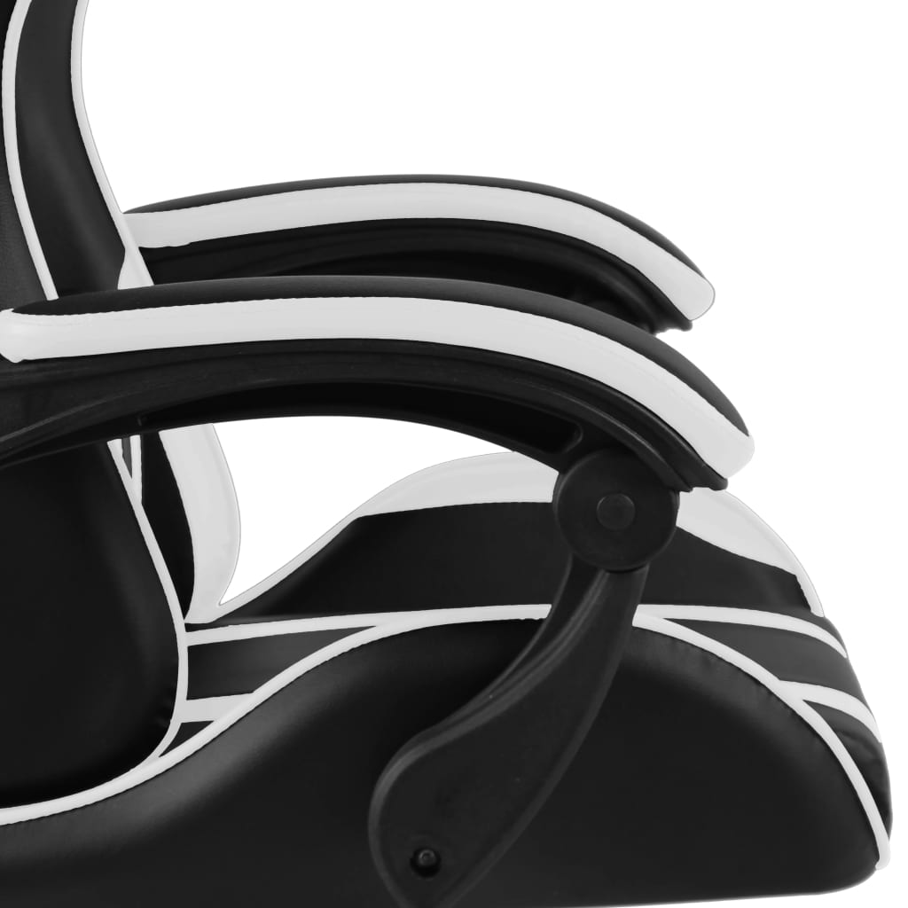 vidaXL biroja krēsls, melna un balta mākslīgā āda