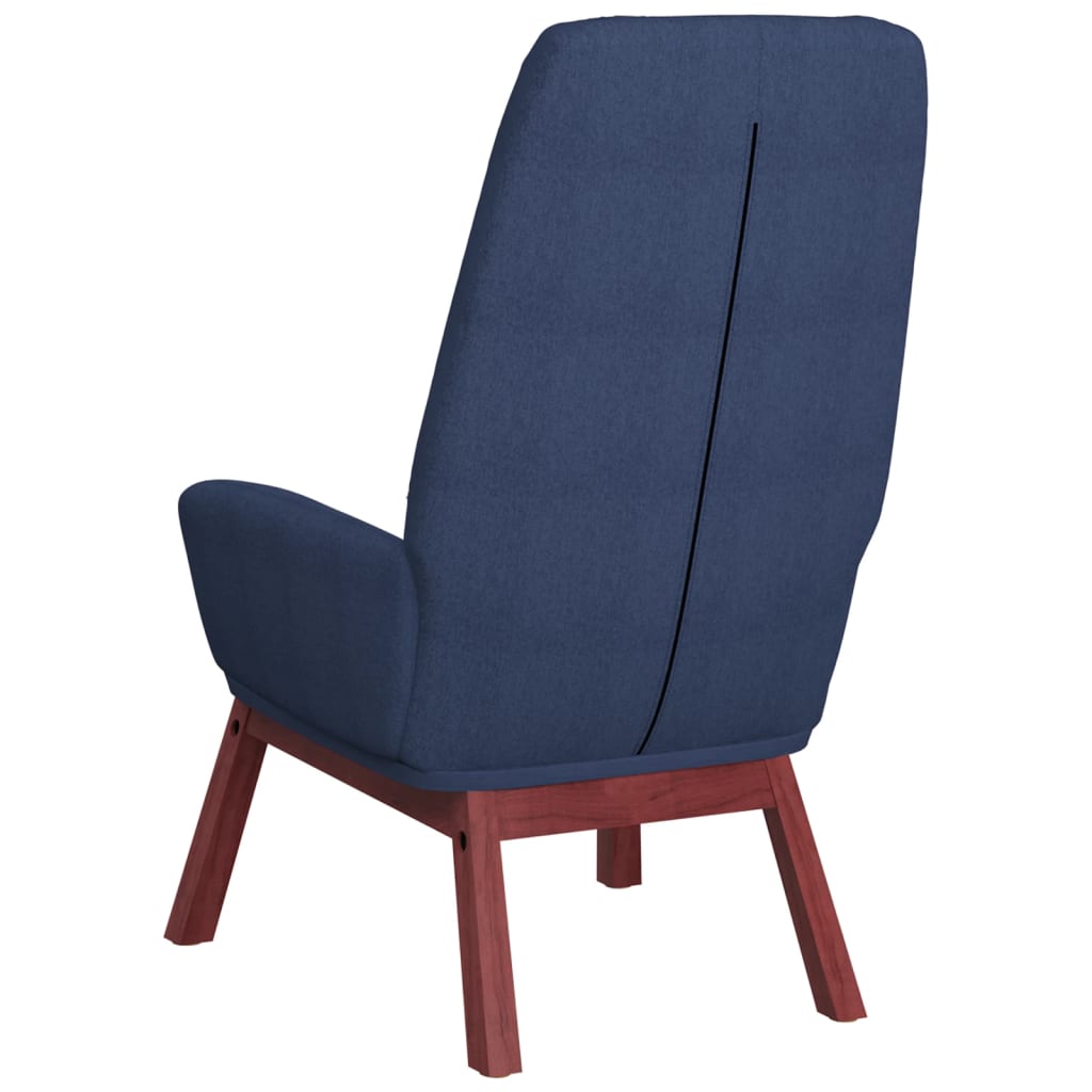 vidaXL atpūtas krēsls ar kājsoliņu, zils audums