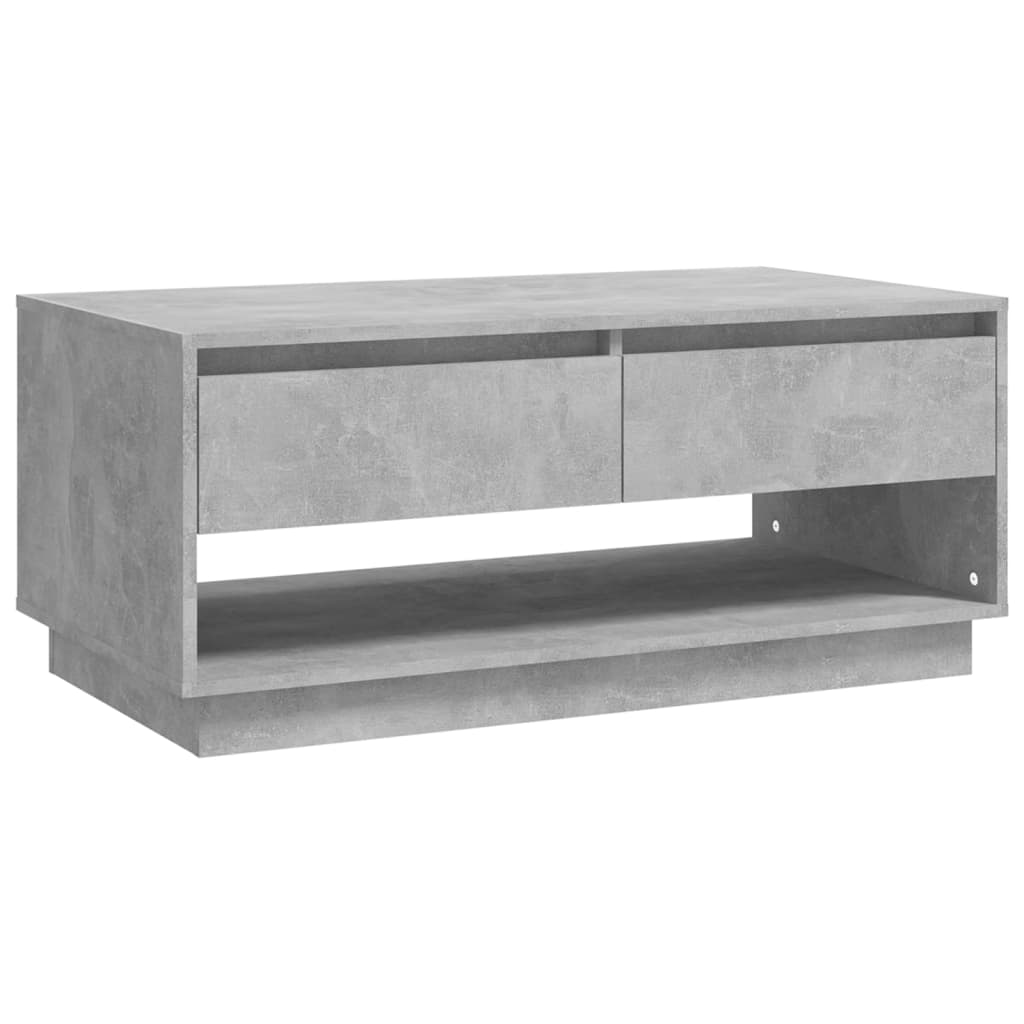 vidaXL kafijas galdiņš, betona pelēks, 102,5x55x44 cm, skaidu plāksne