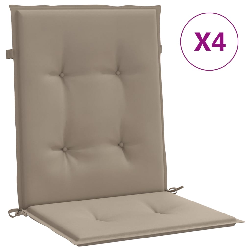 vidaXL dārza krēslu spilveni, 4 gab., pelēkbrūni, 100x50x3 cm, audums