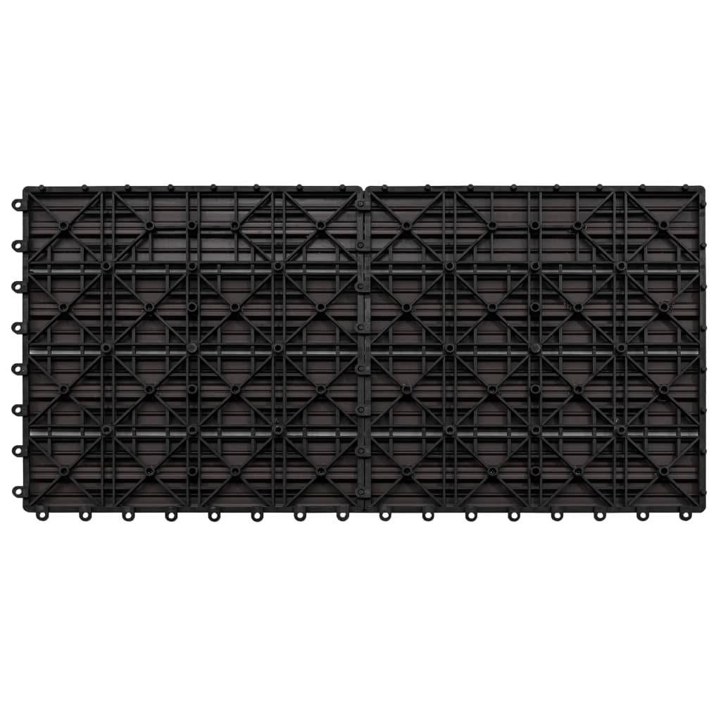 vidaXL terases flīzes, 6 gab., WPC, 60x30 cm, 1,08 m², tumši brūnas