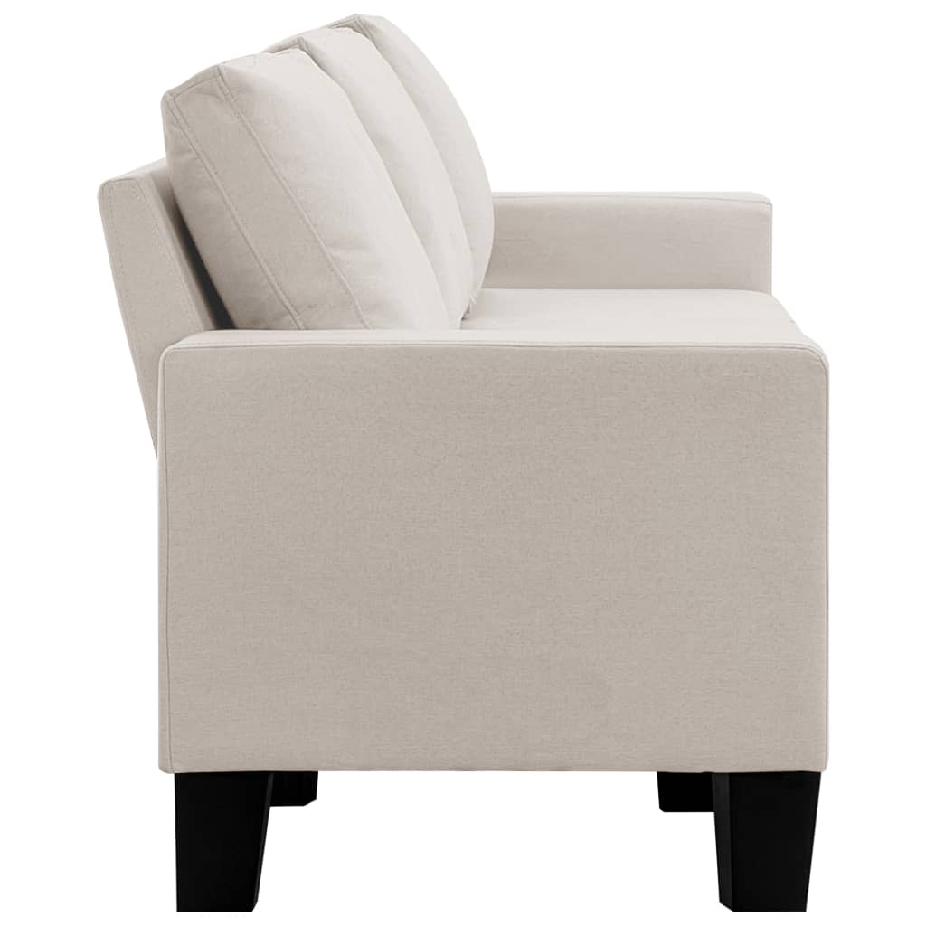 vidaXL piecvietīgs dīvāns, krēmkrāsas audums