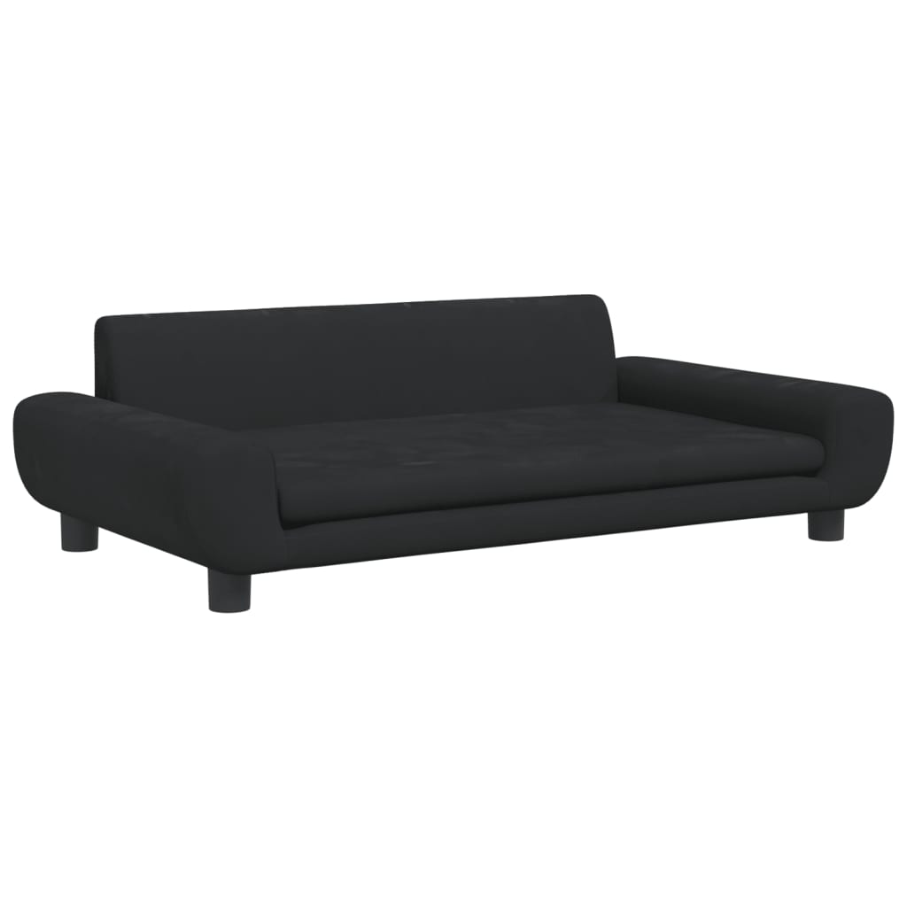 vidaXL bērnu dīvāns, melns, 100x54x33 cm, samts
