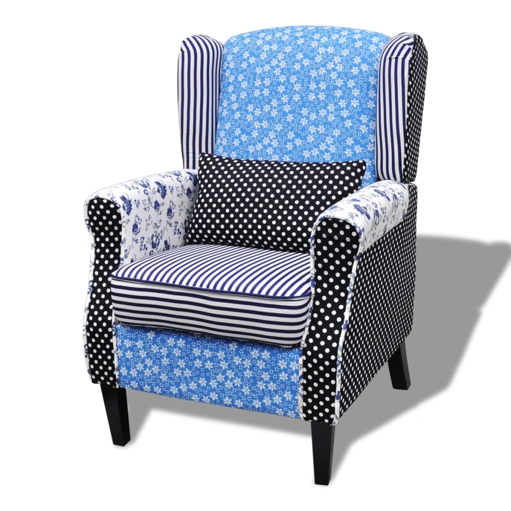 vidaXL atpūtas krēsls ar tekstilmozaīkas apdari