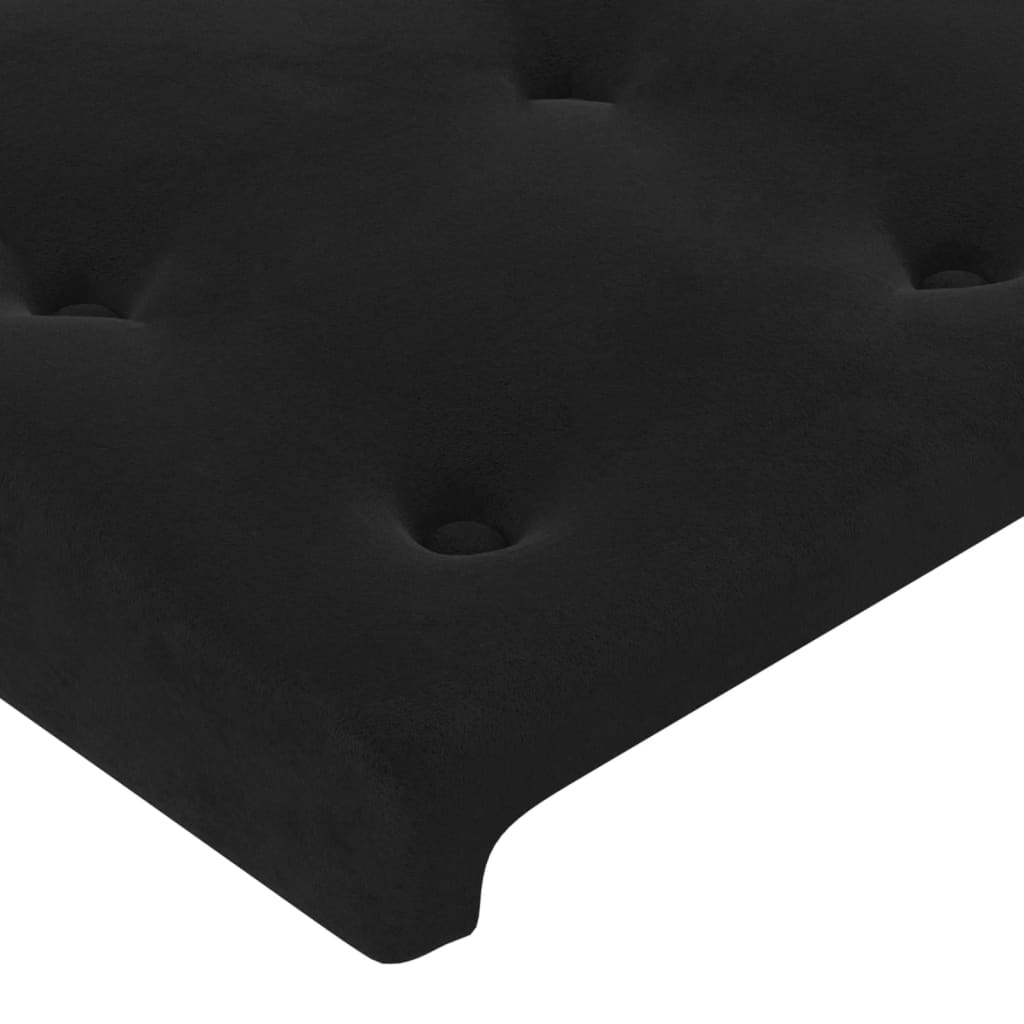 vidaXL atsperu gulta ar matraci, LED, melns samts, 120x200 cm