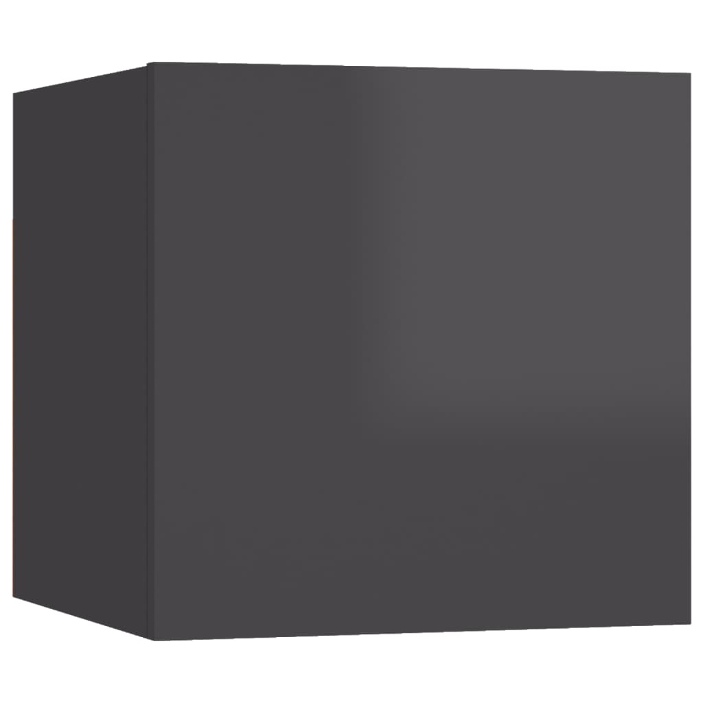 vidaXL sienas TV skapītis, spīdīgi pelēks, 30,5x30x30 cm