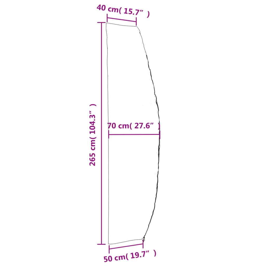 vidaXL dārza lietussarga pārvalki, 2 gab., 265x50/70/40cm, 420D audums