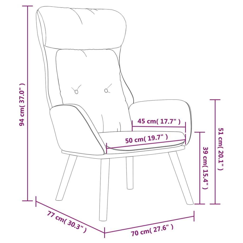 vidaXL atpūtas krēsls, tumši pelēks, audums un PVC