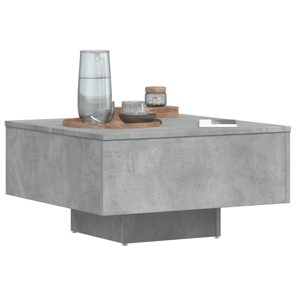 vidaXL kafijas galdiņš, betona pelēks, 60x60x31,5 cm, skaidu plāksne