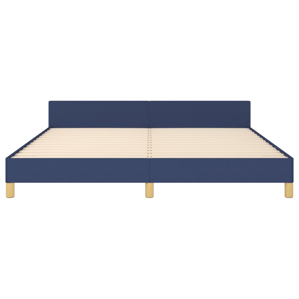 vidaXL gultas rāmis ar galvgali, zils, 180x200 cm, audums