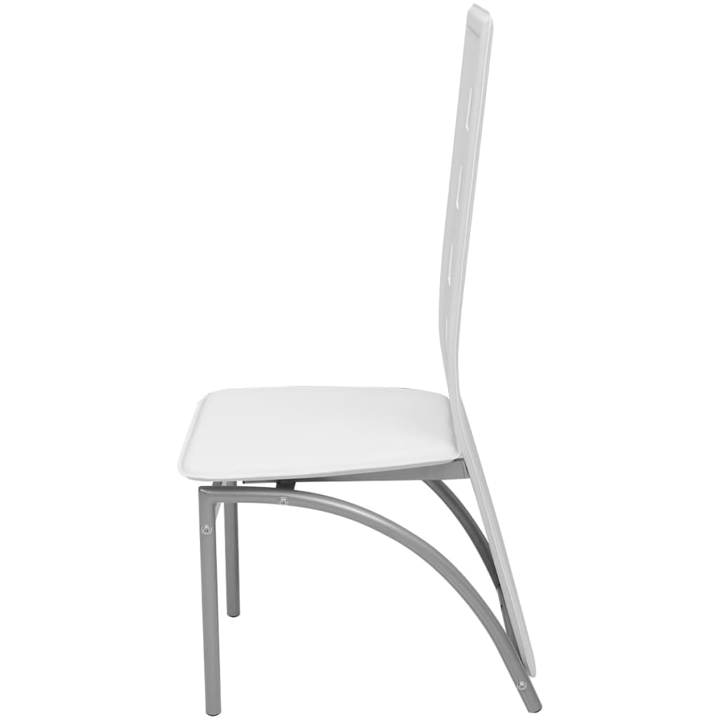 vidaXL virtuves krēsli, 2 gab., balta mākslīgā āda