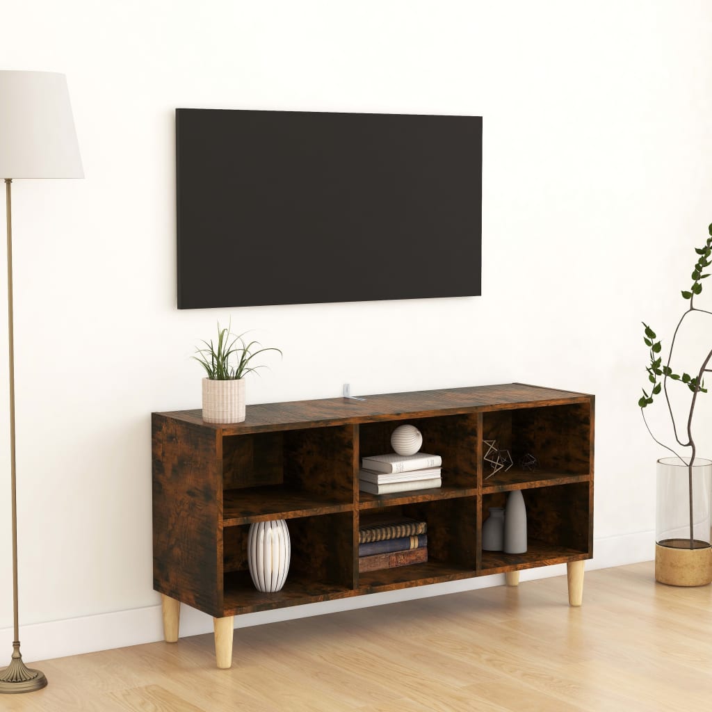 vidaXL TV plaukts ar koka kājām, ozolkoka krāsa, 103,5x30x50 cm