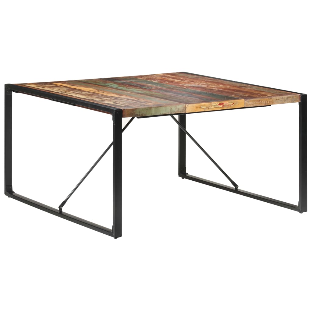 vidaXL virtuves galds, 140x140x75 cm, pārstrādāts masīvkoks