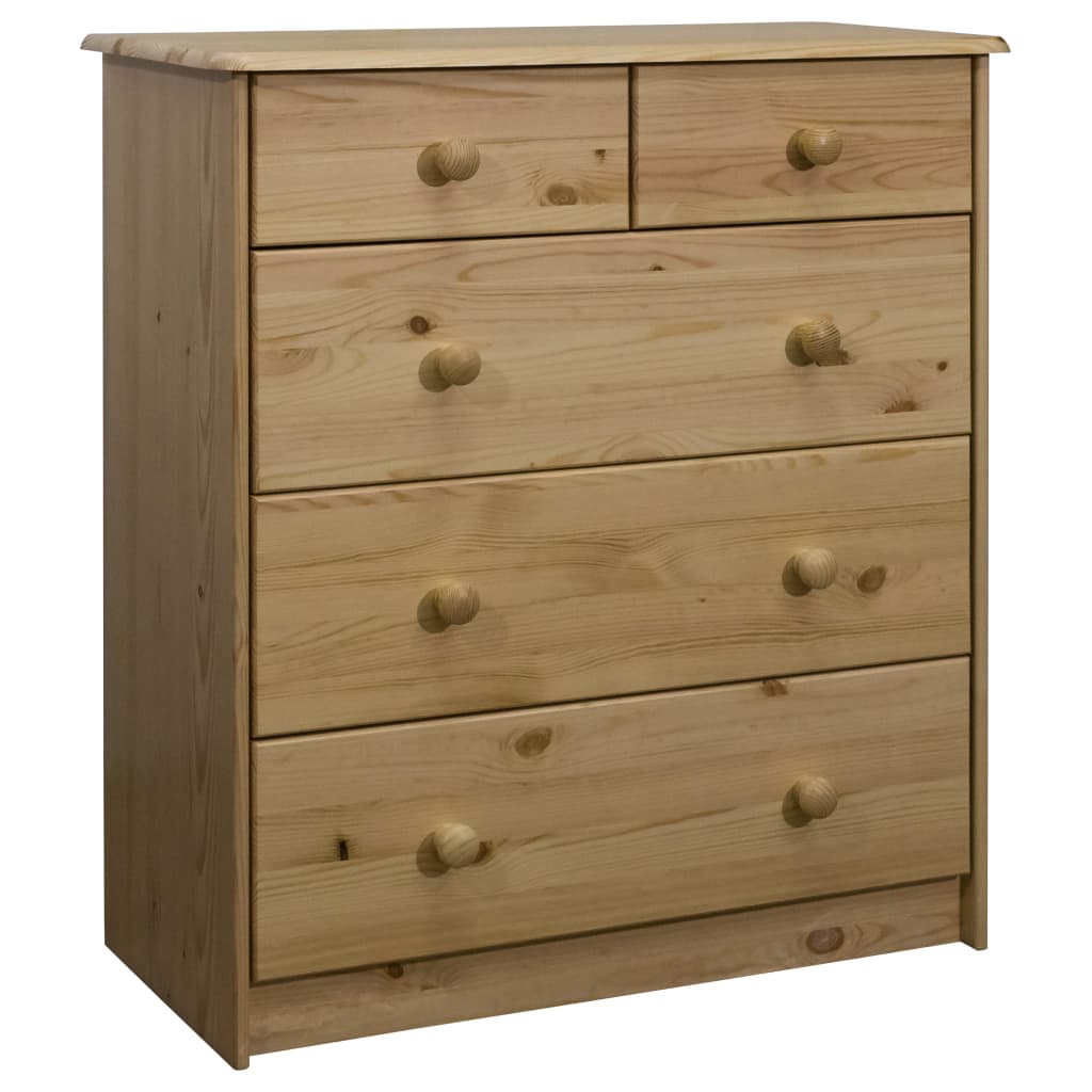 vidaXL kumode ar atvilktnēm, 75x35x80,5 cm, priedes masīvkoks