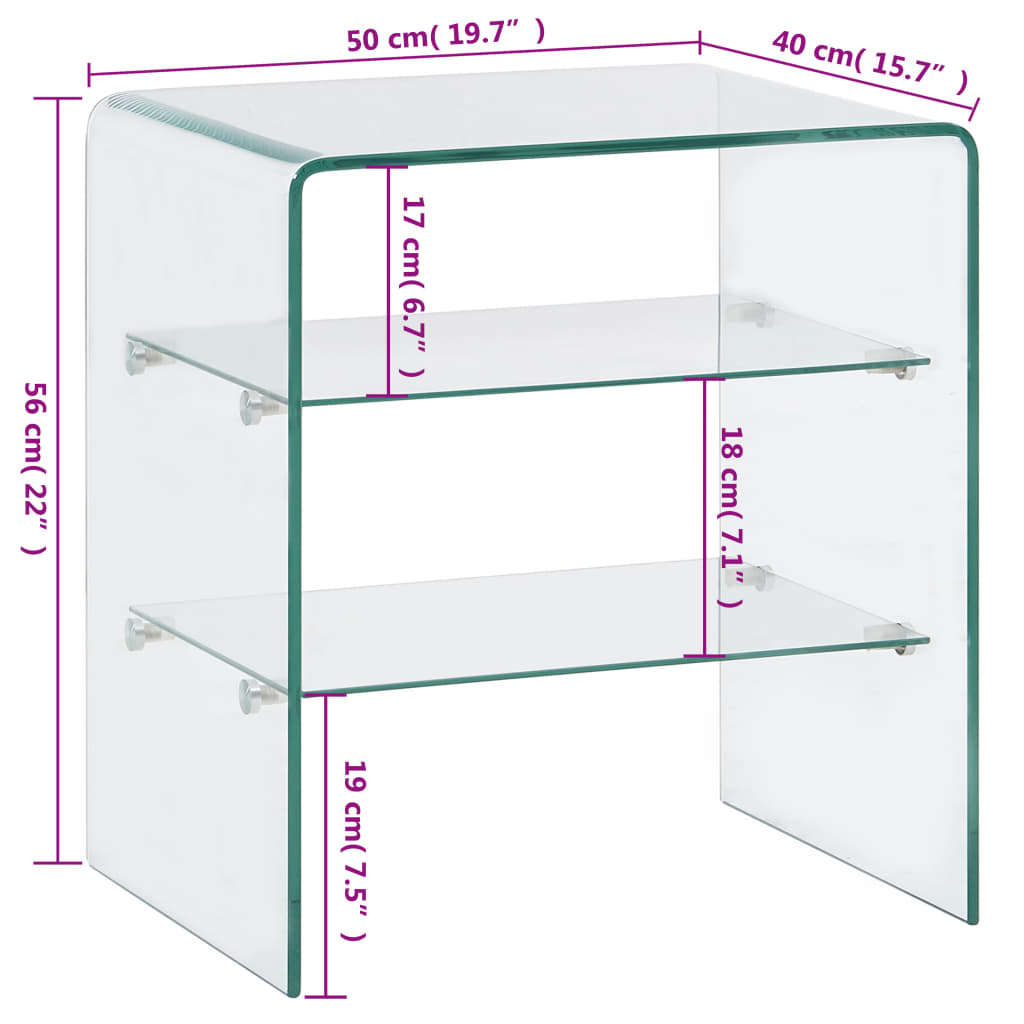 vidaXL kafijas galdiņš, 50x40x56 cm, rūdīts stikls