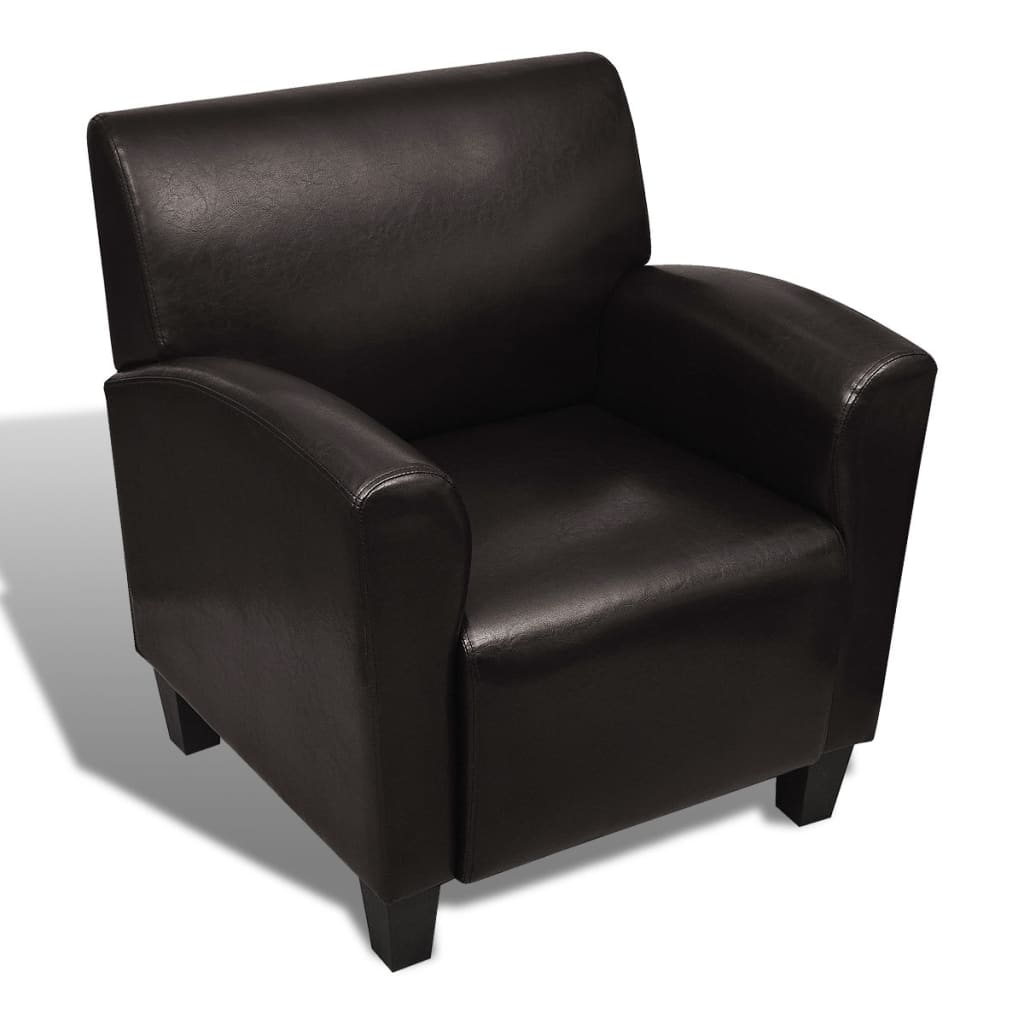 vidaXL atpūtas krēsls, tumši brūna mākslīgā āda