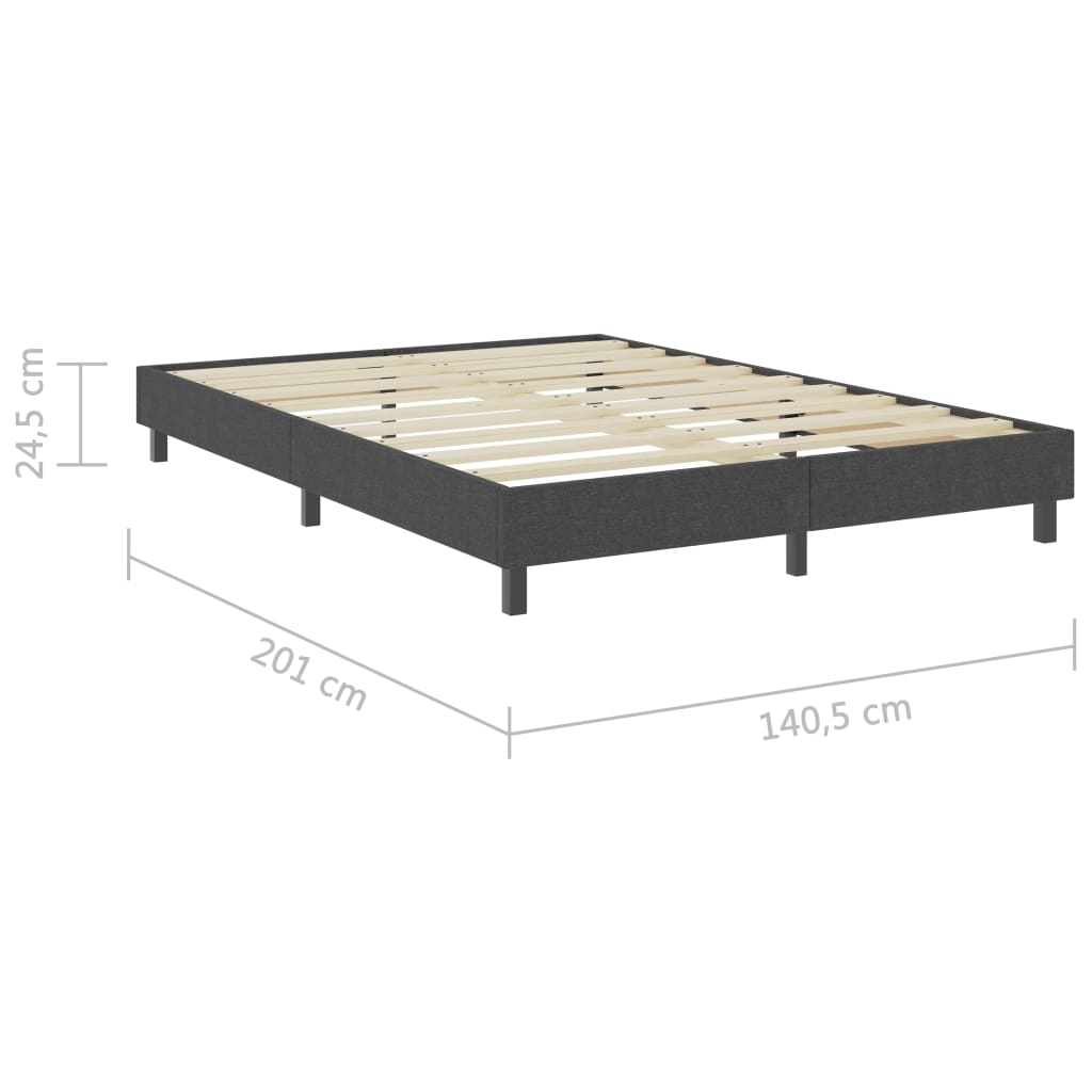 vidaXL atsperu gultas rāmis, 140x200 cm, pelēks audums
