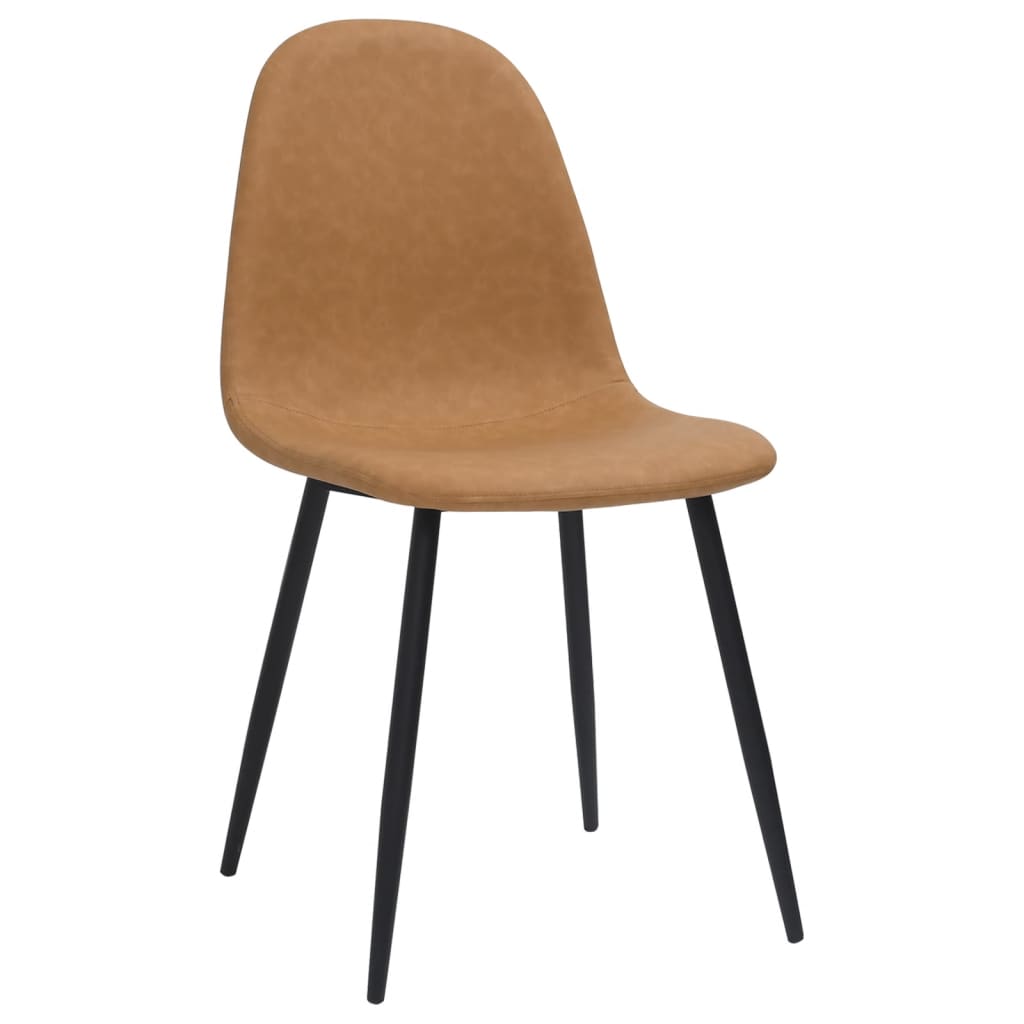 vidaXL virtuves krēsli, 4 gab., 45x53,5x83cm, gaiši brūna mākslīgā āda