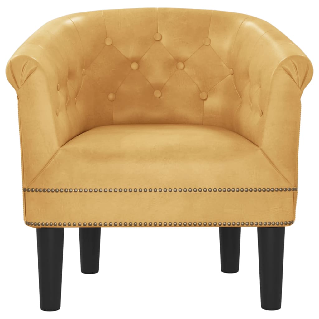 vidaXL klubkrēsls, zelta krāsas mākslīgā āda