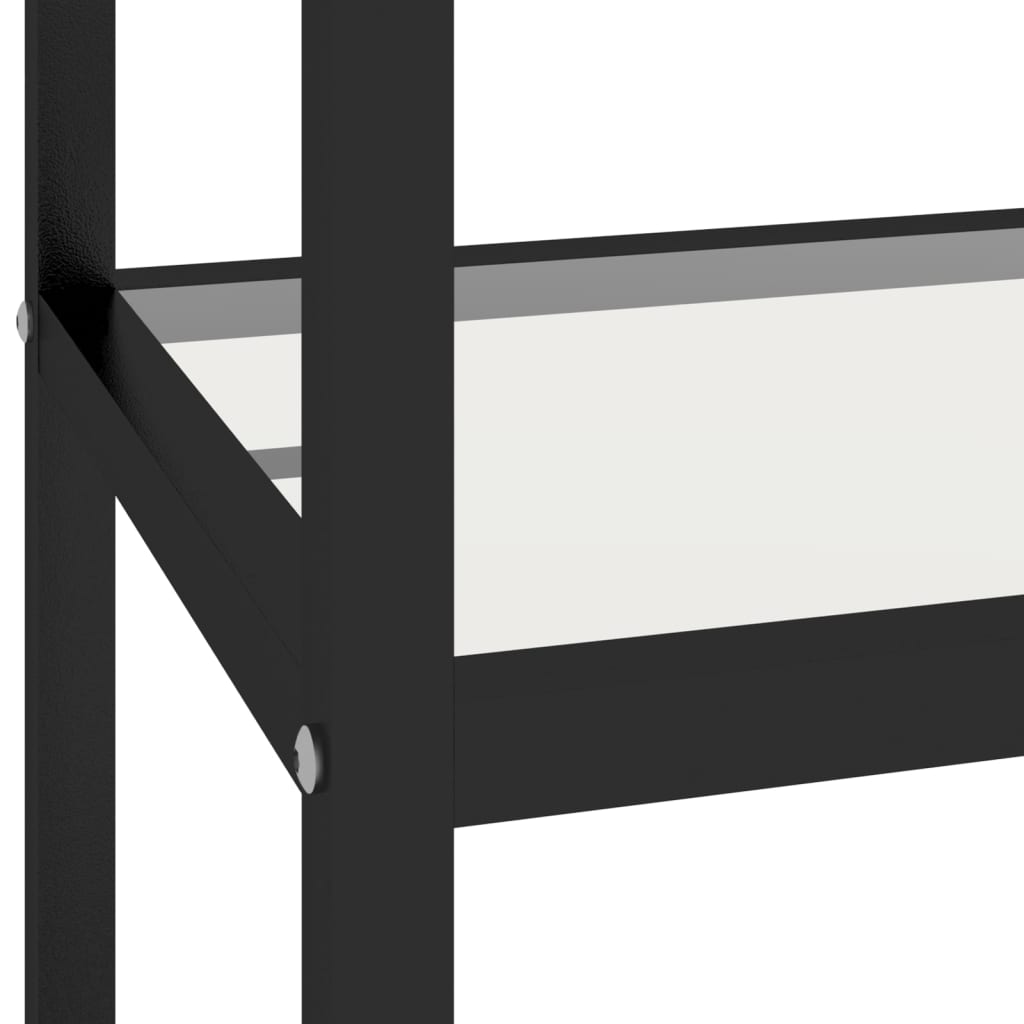 vidaXL plaukts, 100x36x168 cm, caurspīdīgs un melns, rūdīts stikls