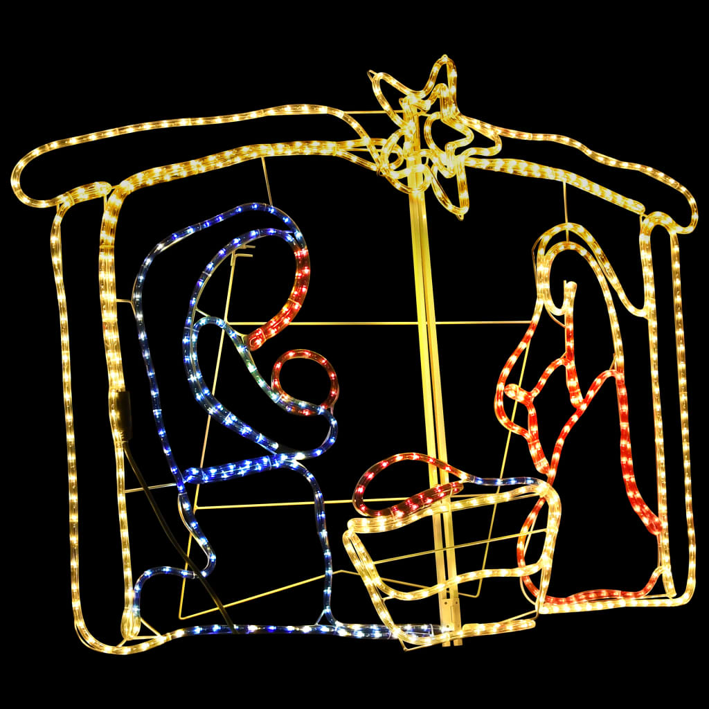 vidaXL Ziemassvētku dekorācija, Betlēmes ainiņa, 240 LED, 116x41x87 cm