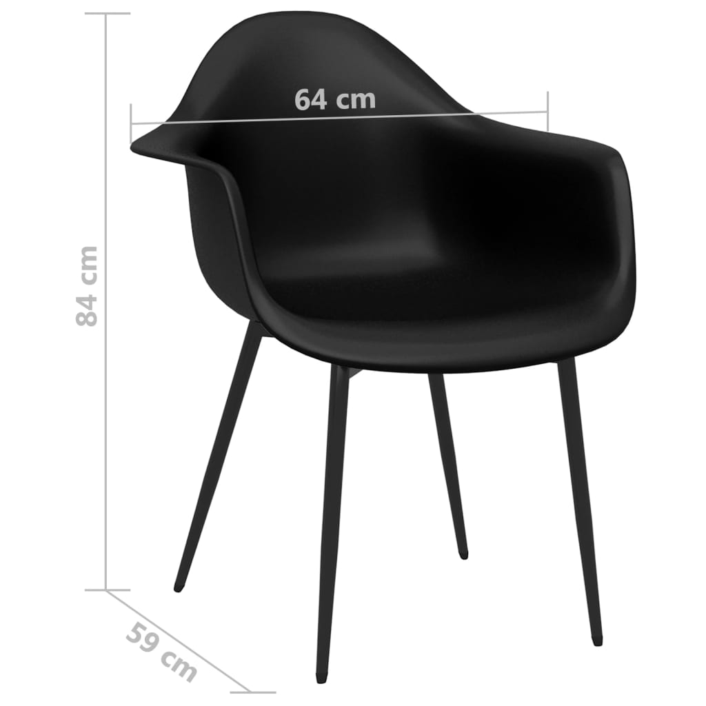 vidaXL virtuves krēsli, 2 gab., melns PP