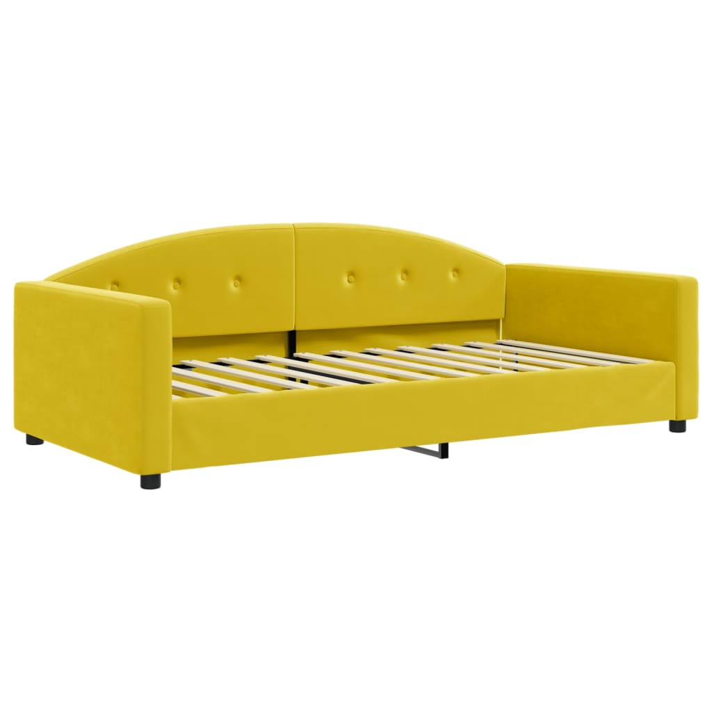 vidaXL izvelkams dīvāns, dzeltens, 100x200 cm, samts