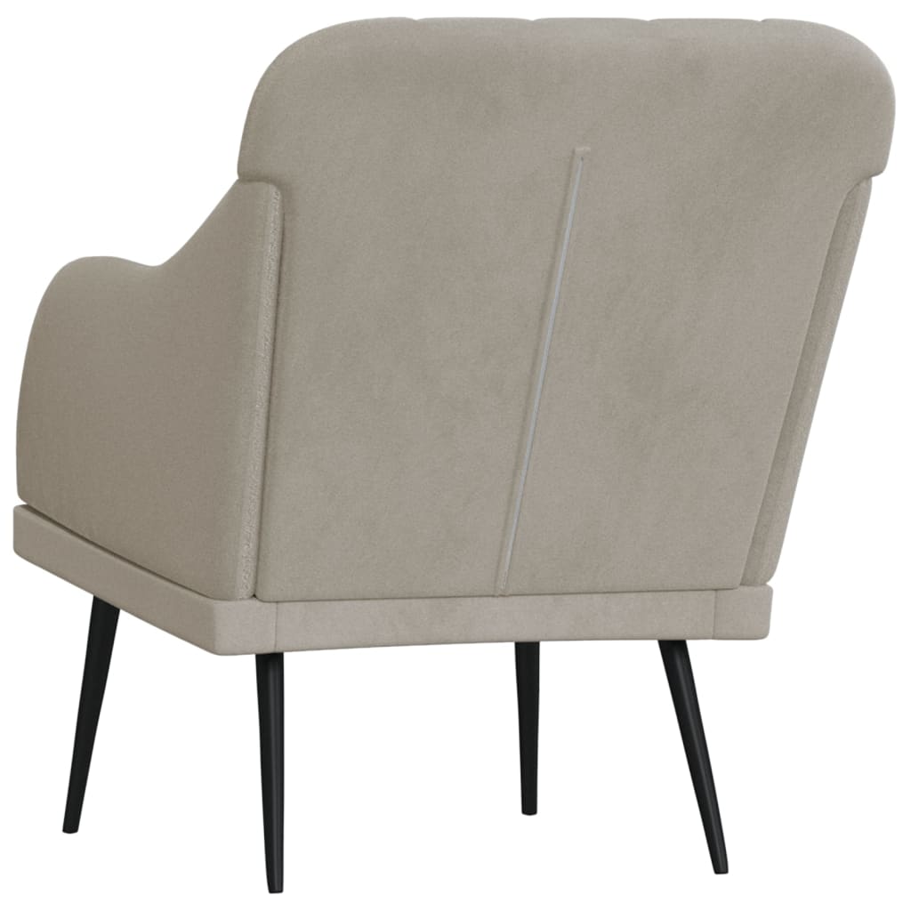 vidaXL atpūtas krēsls, gaiši pelēks, 63x76x80 cm, samts