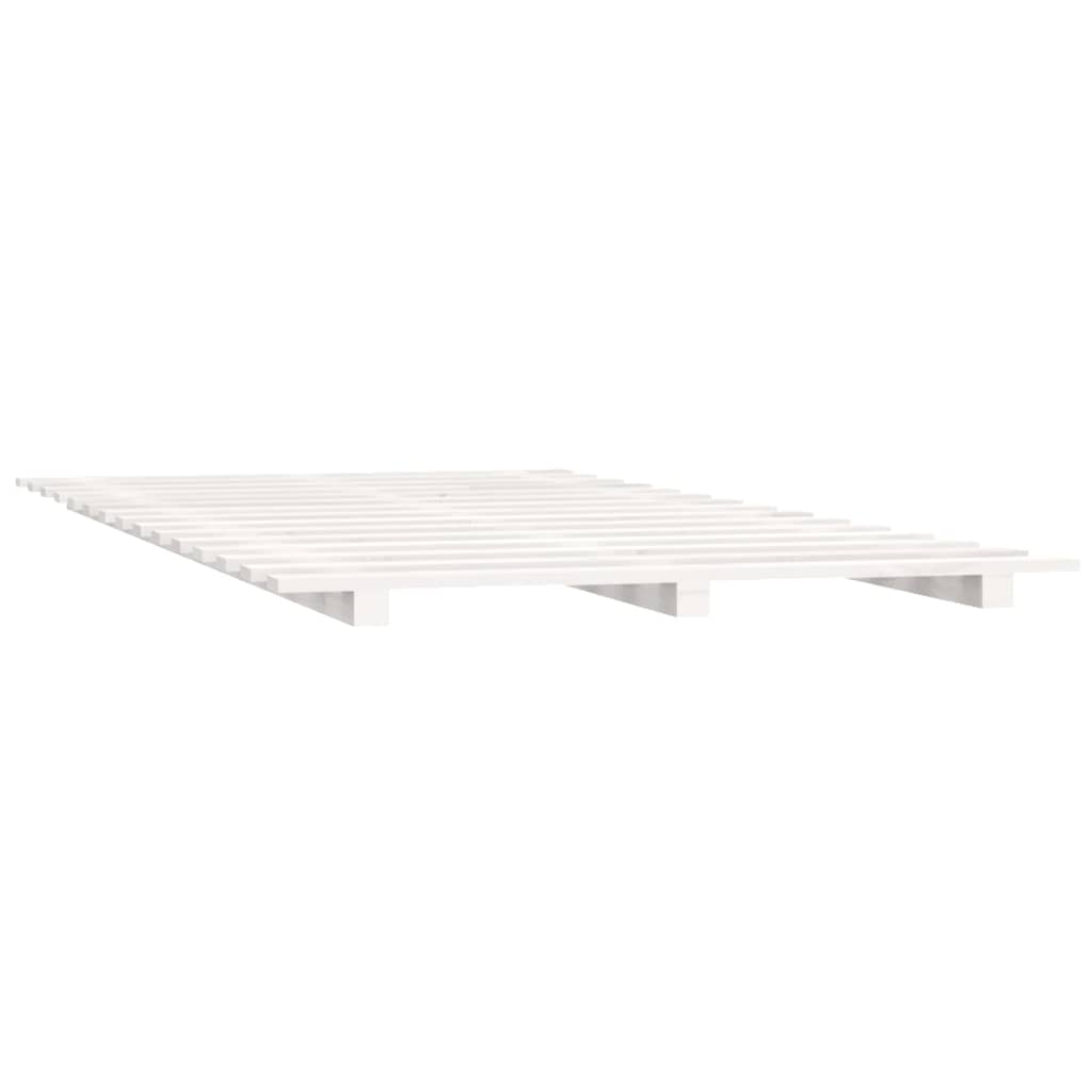 vidaXL gultas rāmis, balts, 90x190 cm, priedes masīvkoks