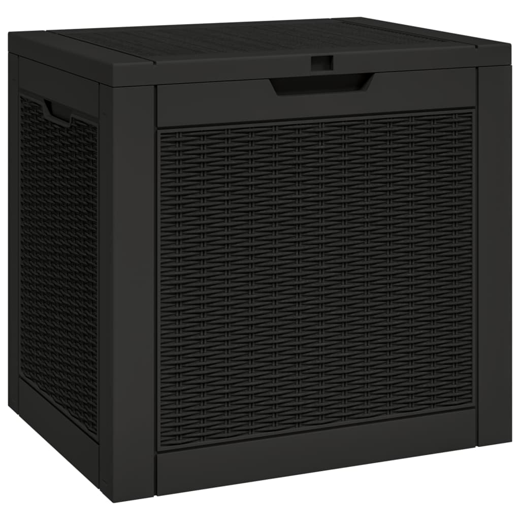 vidaXL dārza uzglabāšanas kaste, melna, 55,5x43x53 cm, polipropilēns