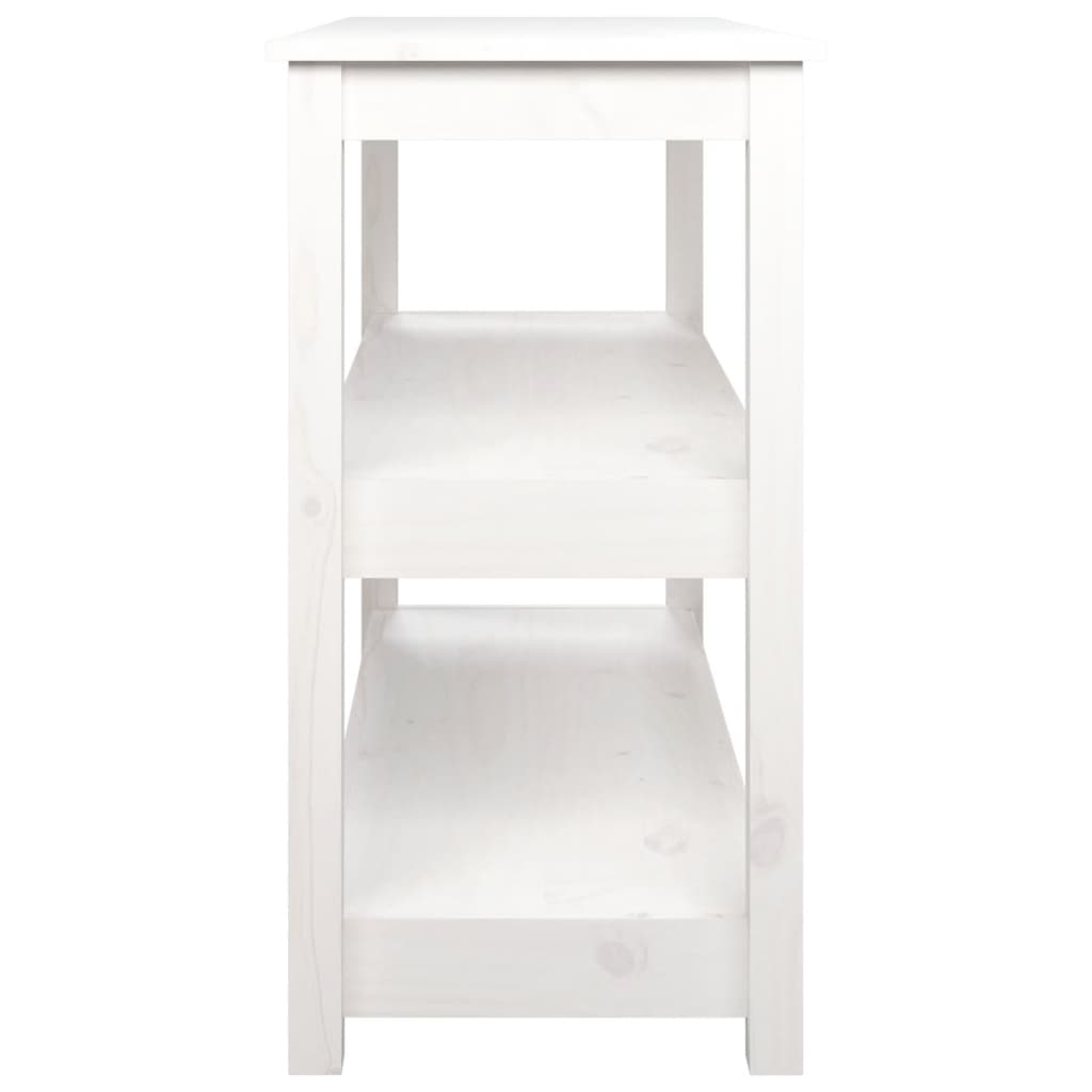 vidaXL konsoles galdiņš, balts, 110x40x74 cm, priedes masīvkoks