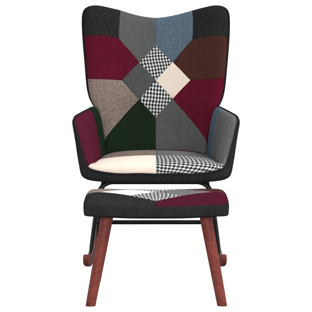 vidaXL atpūtas krēsls ar kāju balstu, tekstilmozaīkas audums