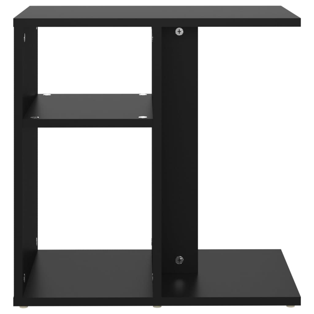 vidaXL galdiņš, melns, 50x30x50 cm, skaidu plāksne