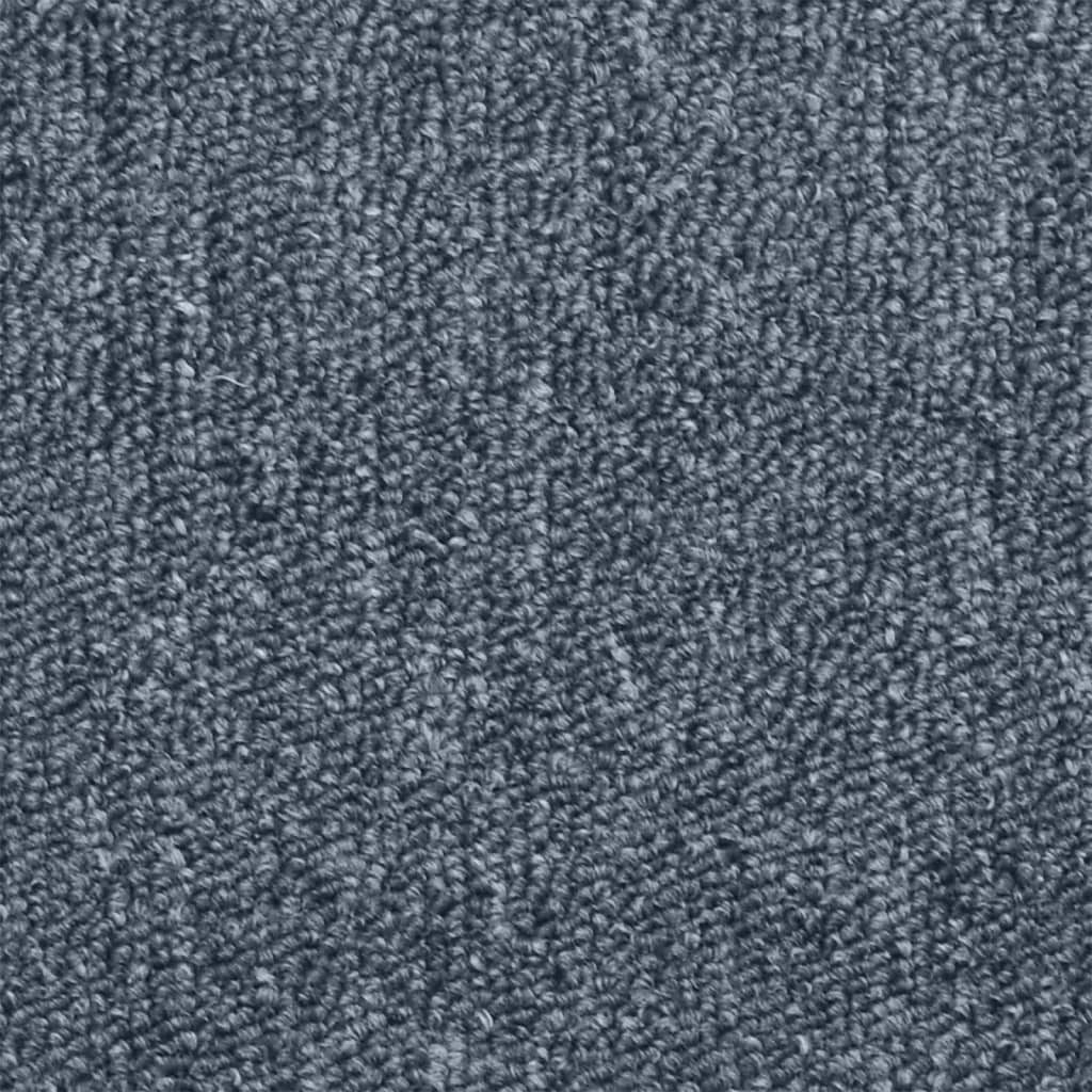 vidaXL kāpņu paklāji, 15 gab., 65x24x4 cm, tumši pelēki ar zilu