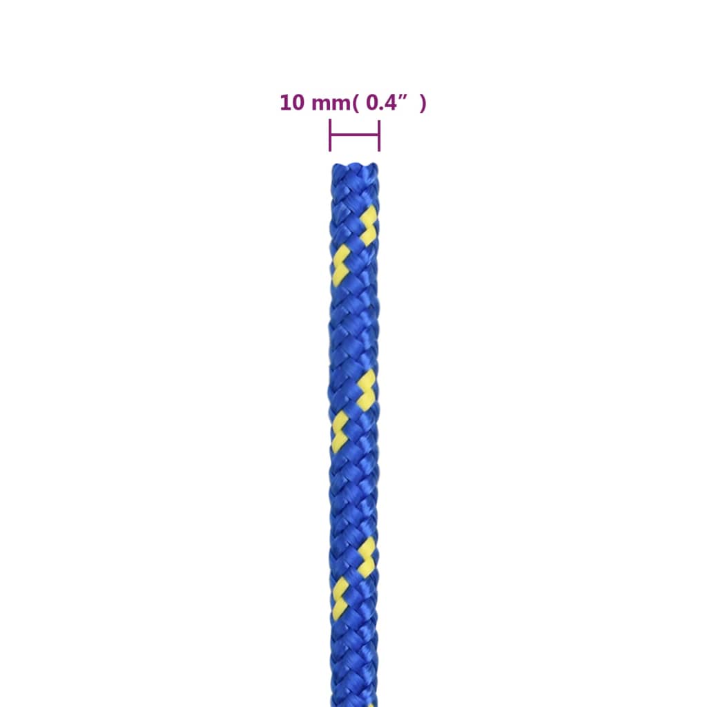 vidaXL laivu virve, zila, 10 mm, 25 m, polipropilēns