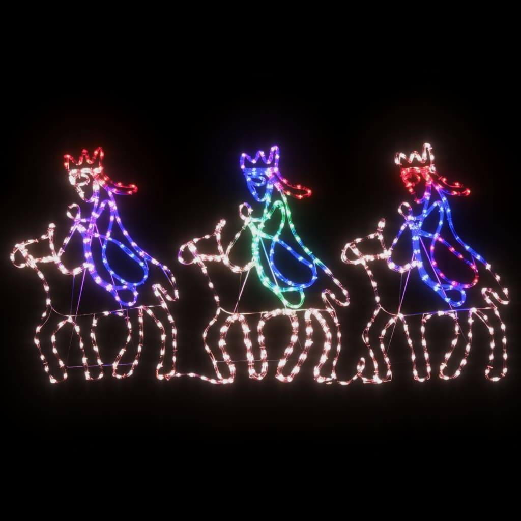 vidaXL Ziemassvētku figūra, trīs Austrumu gudrie, 504 LED, 70x50 cm