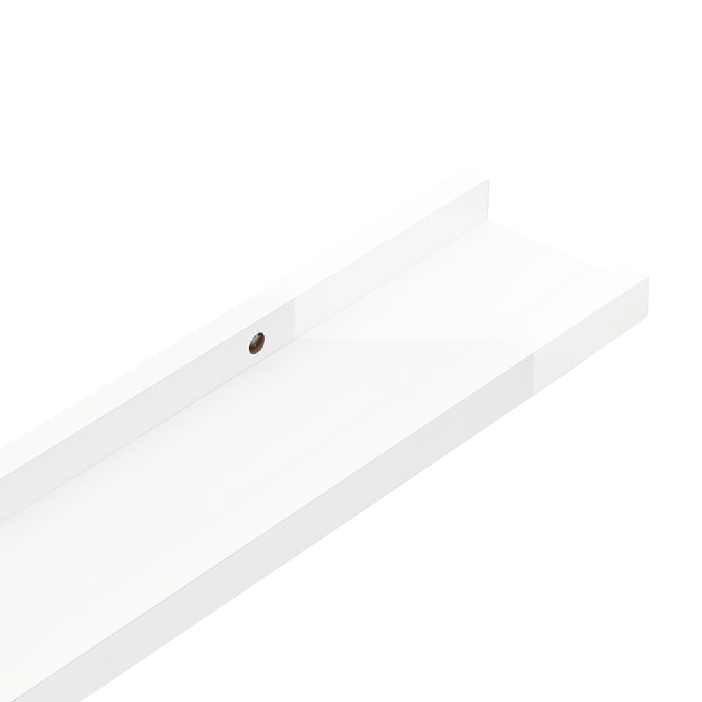 vidaXL sienas plaukti, 4 gab., spīdīgi balti, 100x9x3 cm