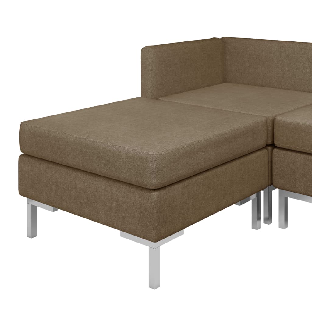 vidaXL 9-daļīgs dīvāna komplekts, brūns audums