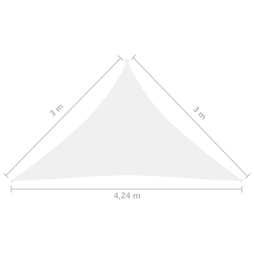 vidaXL saulessargs, 3x3x4,24 m, trijstūra, balts oksforda audums