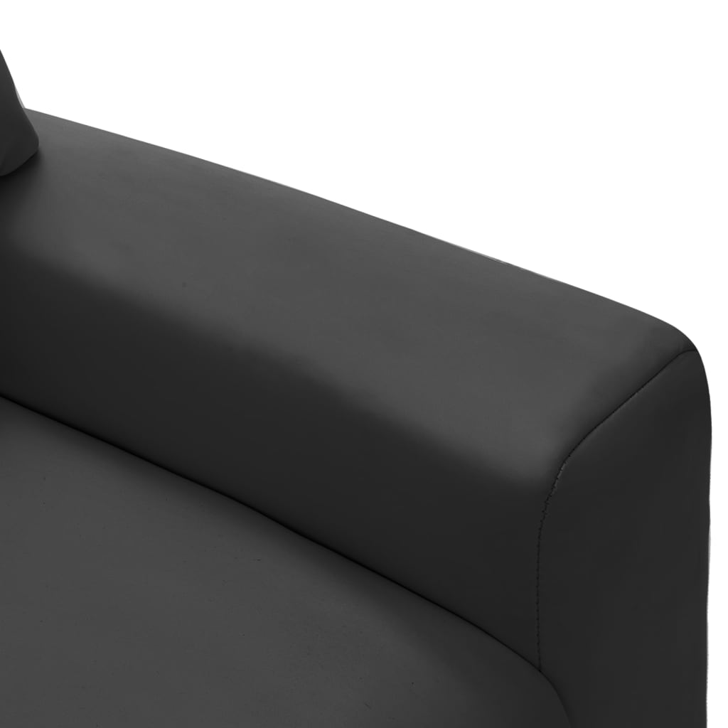vidaXL bērnu atpūtas krēsls, atgāžams, melna mākslīgā āda