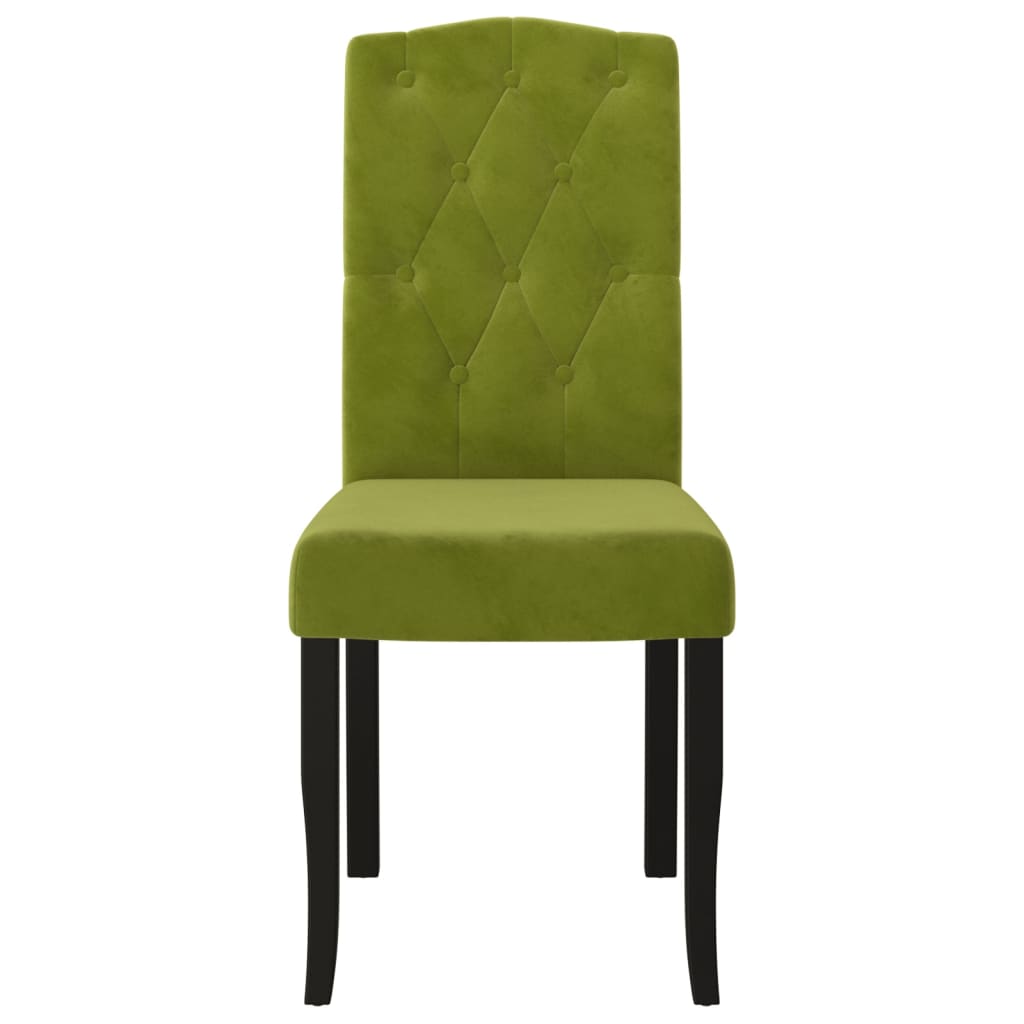 vidaXL virtuves krēsli, 4 gab., gaiši zaļš samts