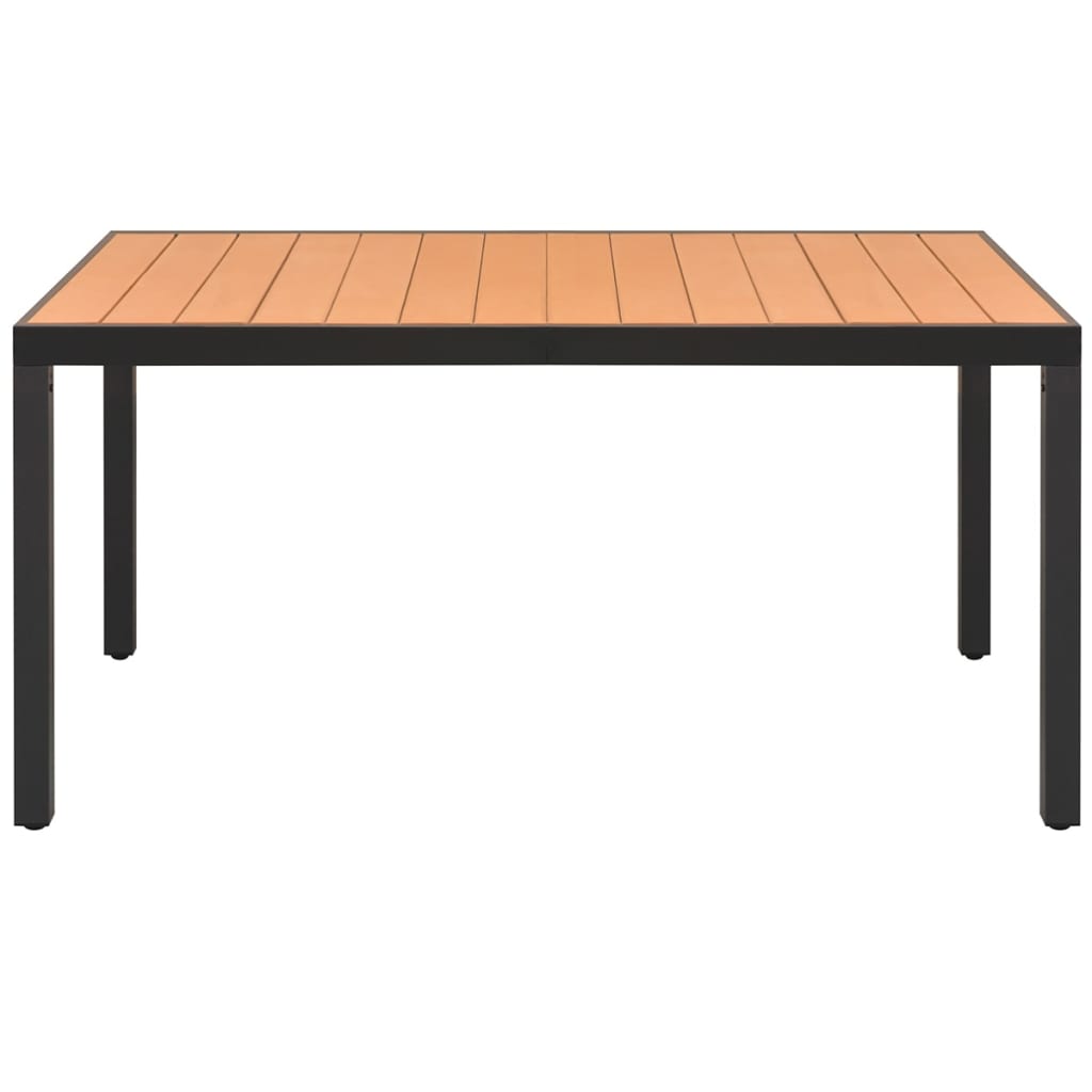 vidaXL dārza galds, brūns, 150x90x74 cm, alumīnijs un WPC