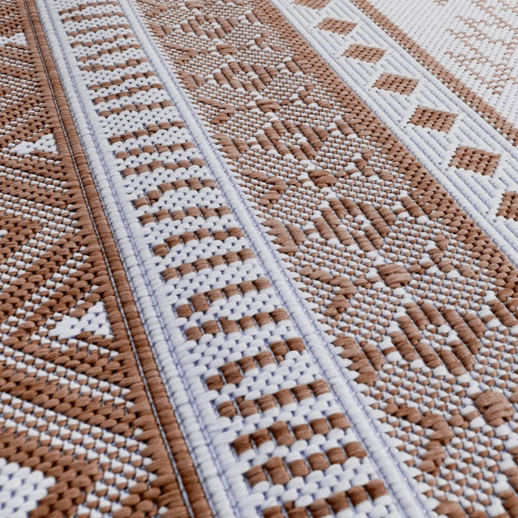 vidaXL āra paklājs, brūns ar baltu, 80x150 cm, abpusējs