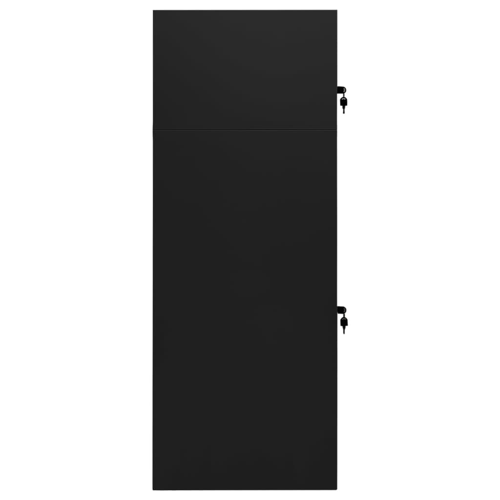 vidaXL seglu skapis, melns, 53x53x140 cm, tērauds