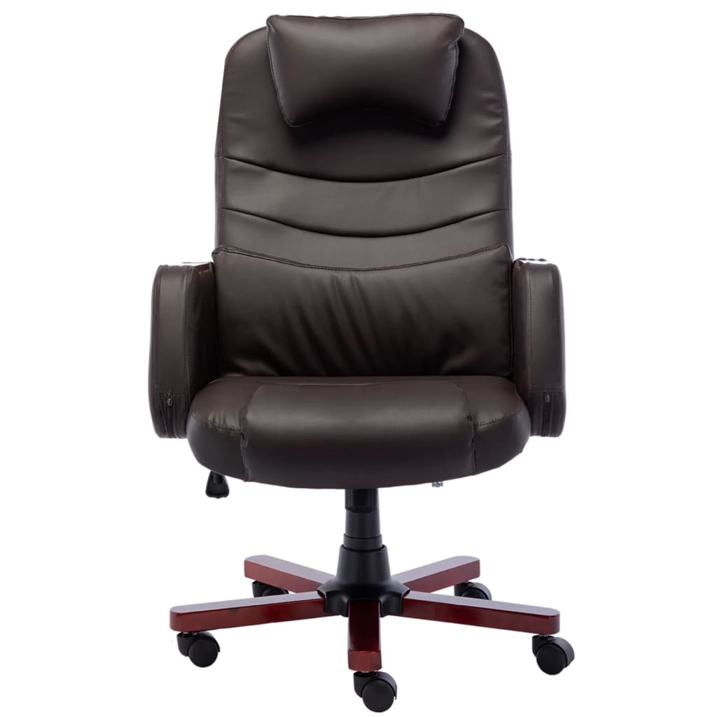 vidaXL biroja krēsls, brūna mākslīgā āda