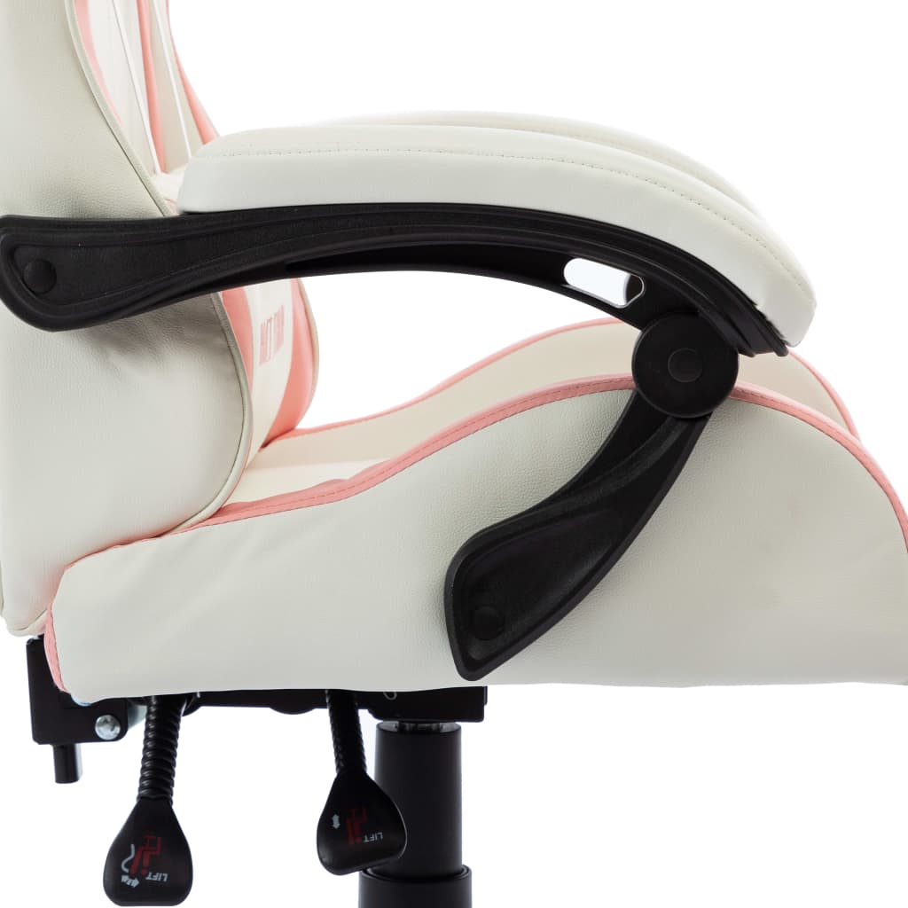 vidaXL biroja krēsls, rozā mākslīgā āda