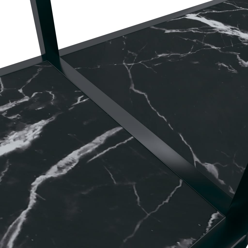 vidaXL konsoles galdiņš, 140x35x75,5 cm, rūdīts stikls, melns