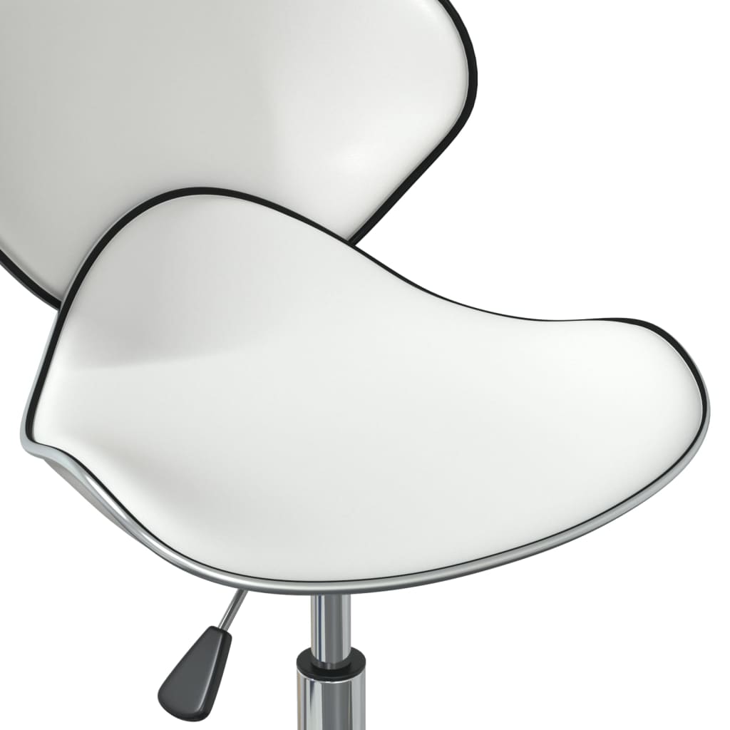 vidaXL grozāmi virtuves krēsli, 2 gab., balta mākslīgā āda